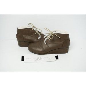 Tom Desert Wedge Bootie Suede Fur Lining Shoes - W